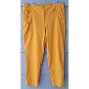 Lane Bryant Cropped Capri Chino Career Office Pants Elastic Marigold Yellow 18
